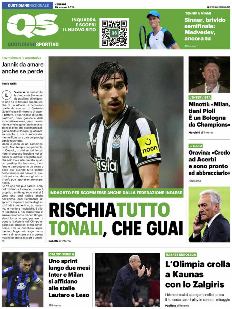Portada de Quotidiano Sportivo (Italia)