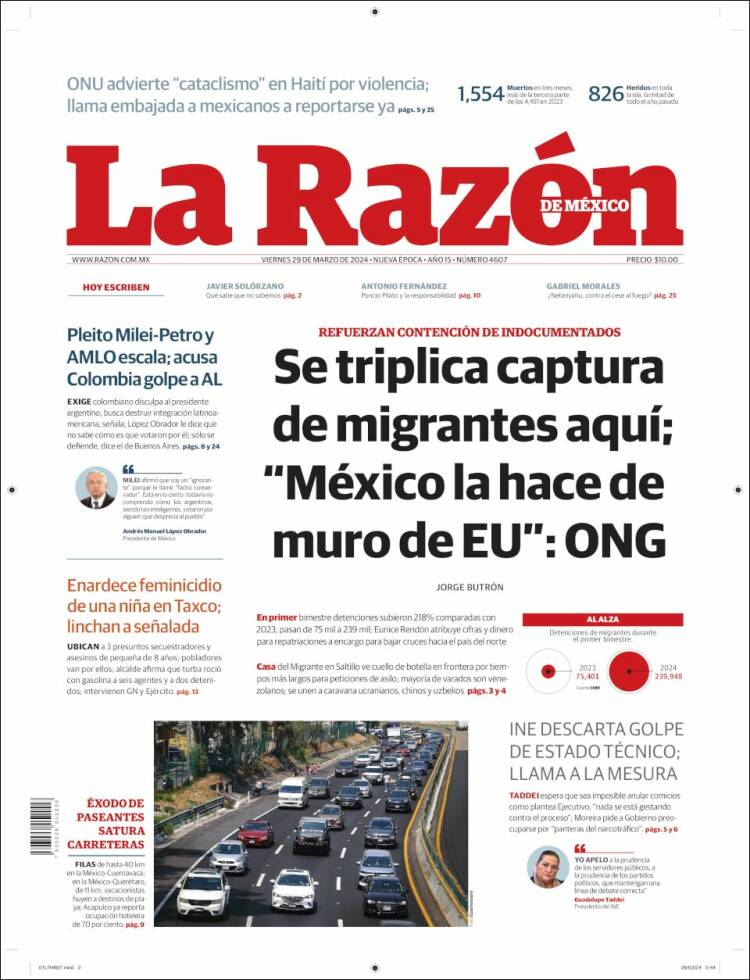 Portada de La Razón (México)