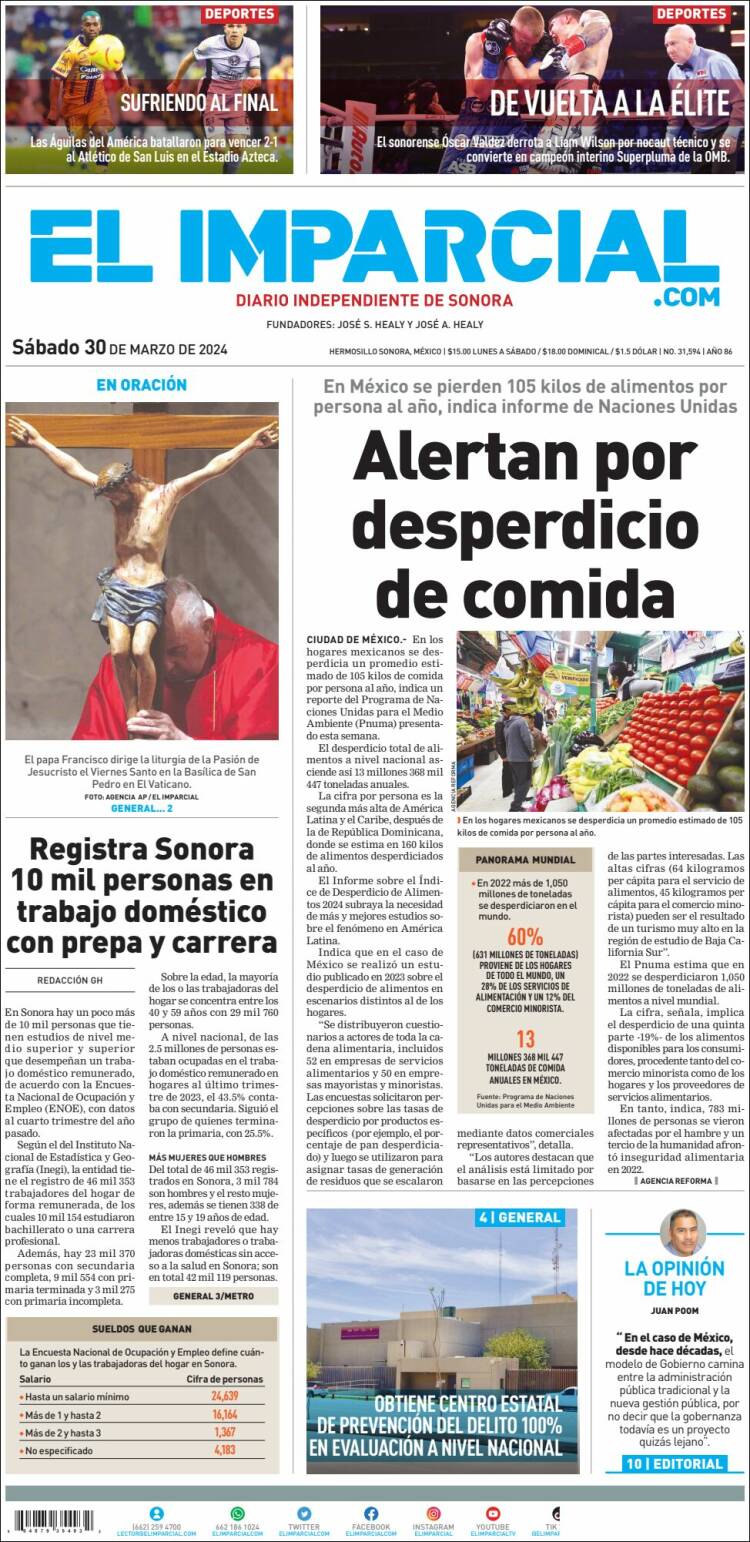 Portada de El Imparcial (México)