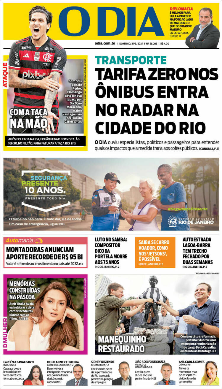 Portada de O Dia (Brasil)