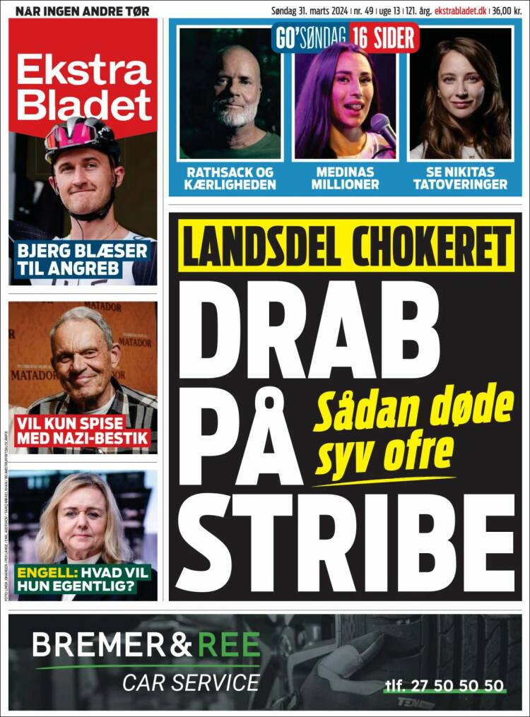 Portada de Ekstra Bladet (Dinamarca)