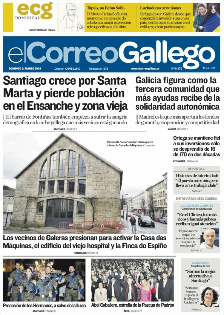 Portada de El Correo Gallego (España)