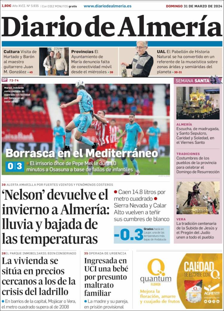 Portada de Diario de Almería (España)