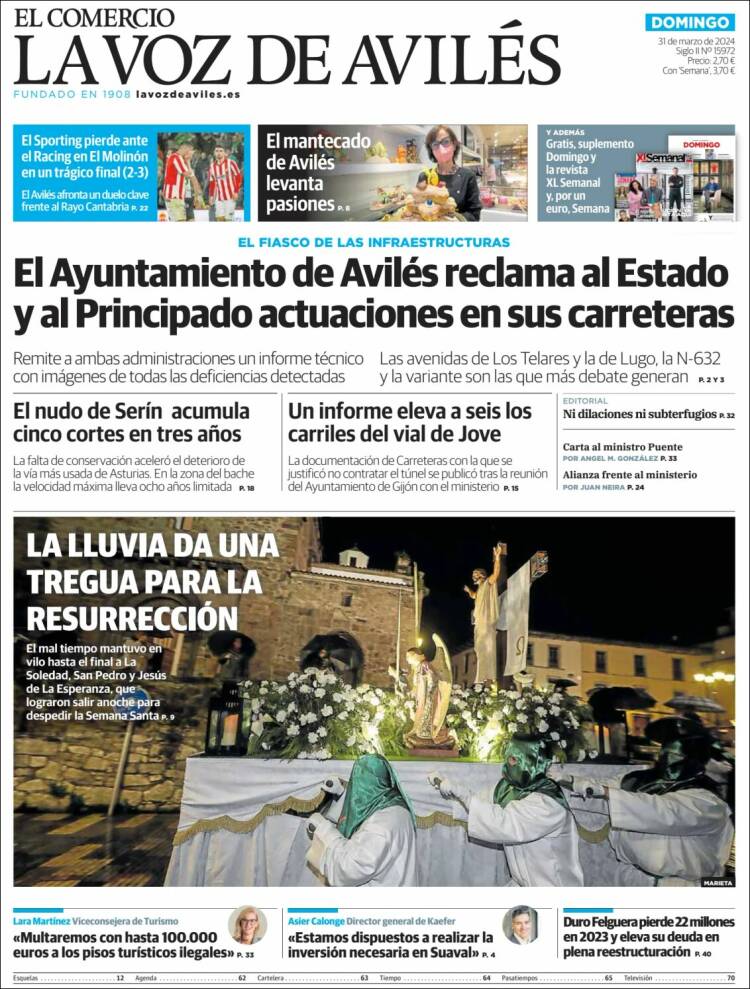 Portada de El Comercio - Avilés (España)