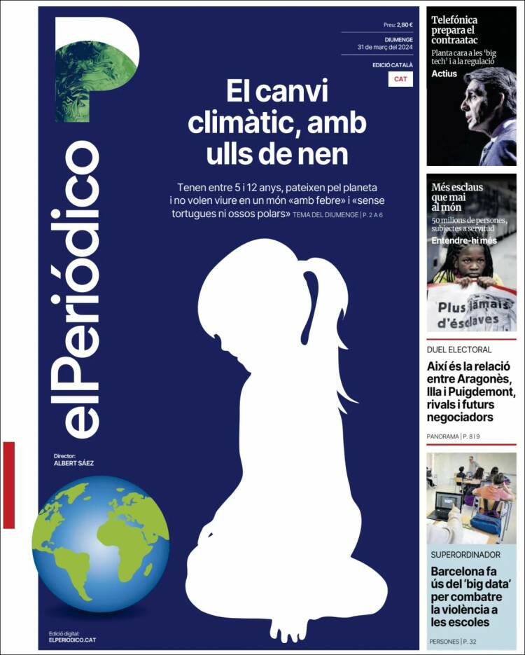 Portada de El Periódico de Catalunya (España)