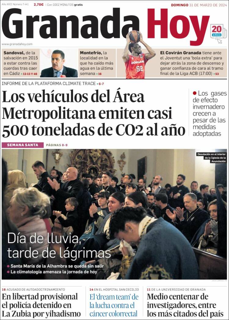 Portada de Granada Hoy (España)