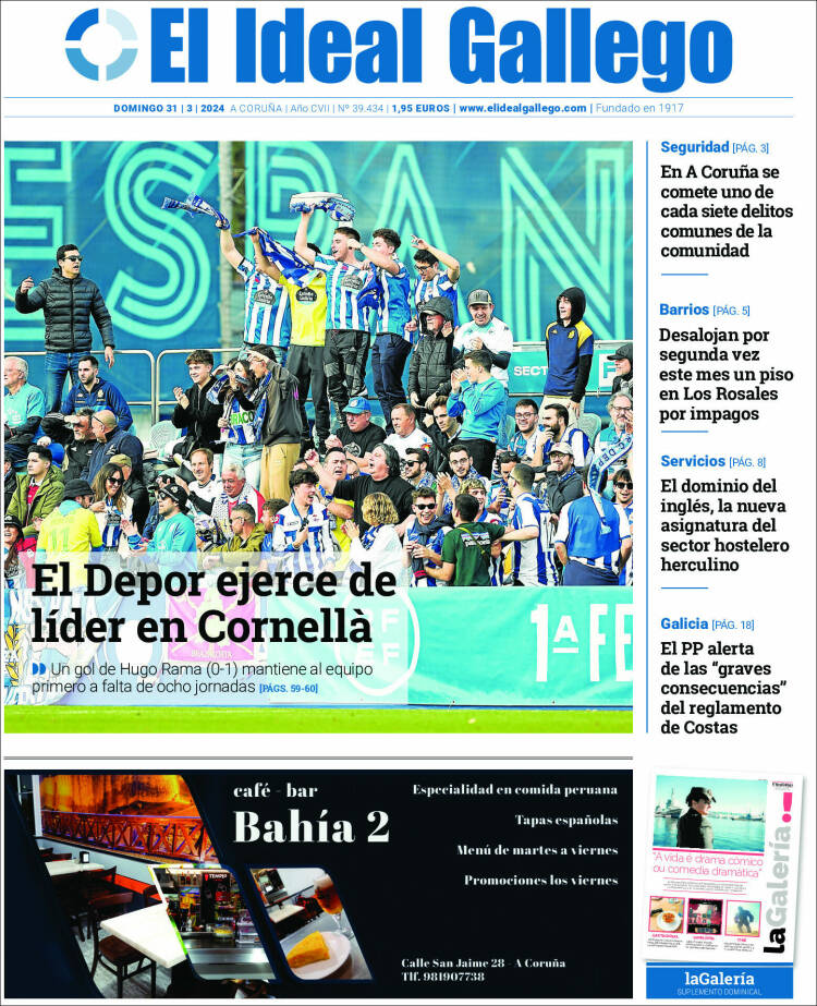 Portada de El Ideal Gallego (España)