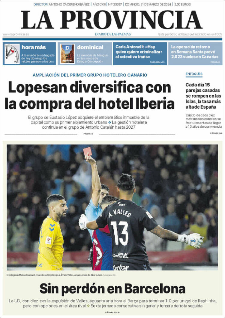 Portada de La Provincia (España)