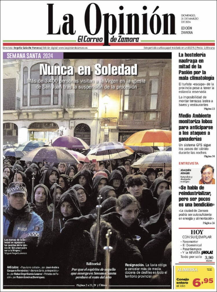 Portada de La Opinión - El Correo de Zamora (España)