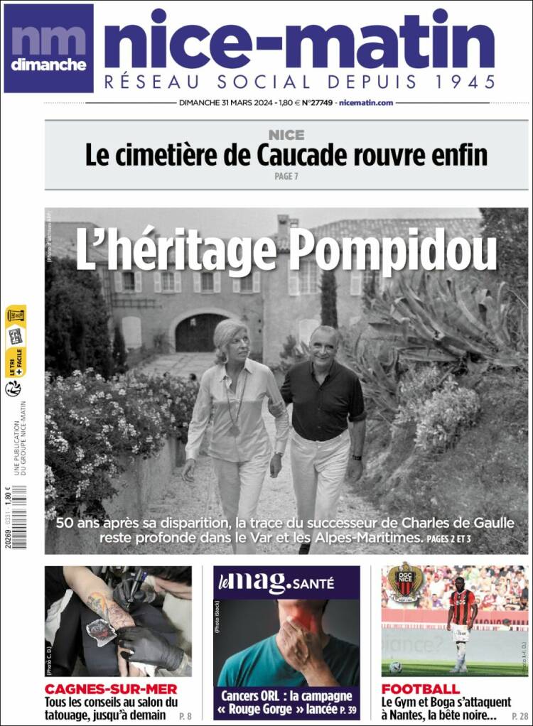 Portada de Nice-Matin (Francia)