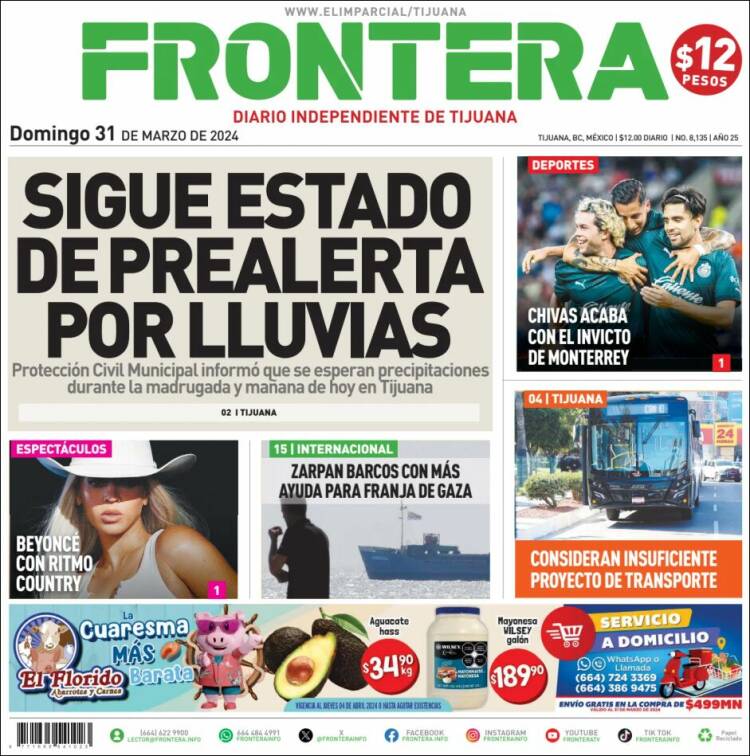 Portada de Frontera (México)