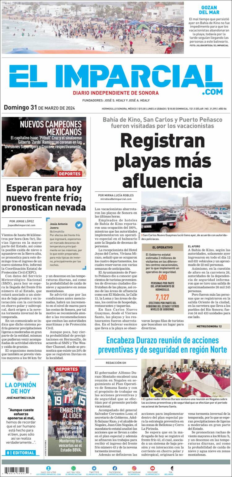 Portada de El Imparcial (México)