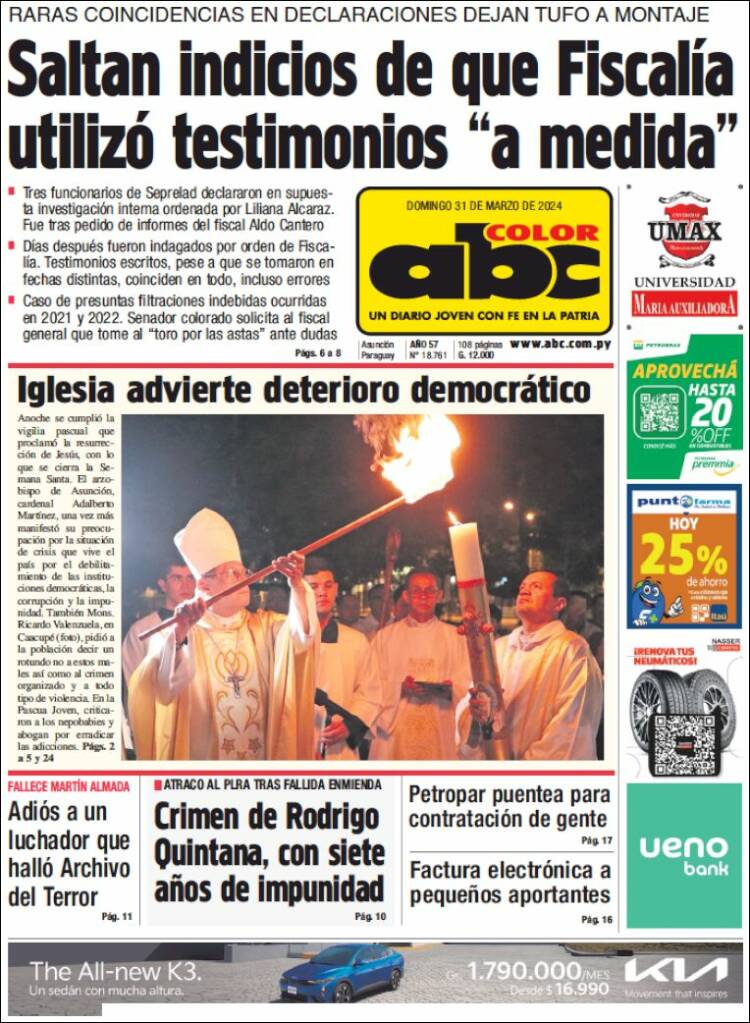 Portada de ABC Color (Paraguay)
