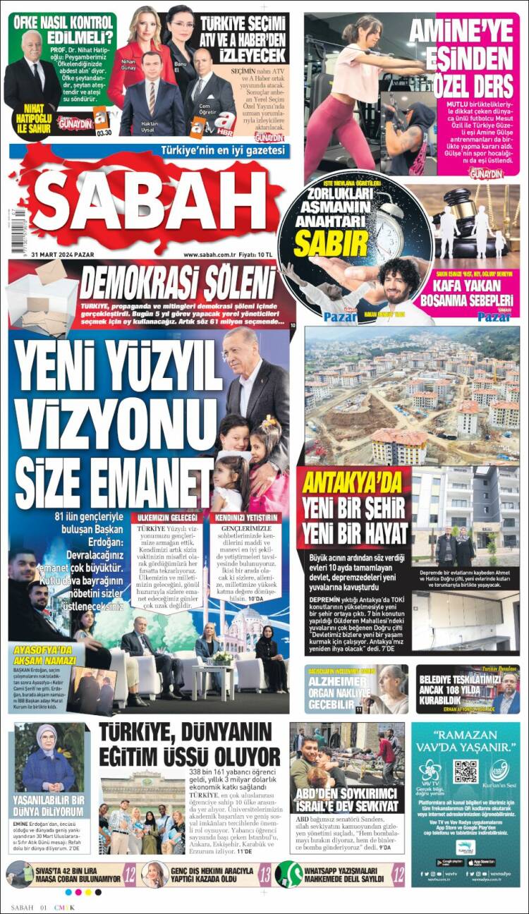 Portada de Sabah (Turqu&iacute;a)