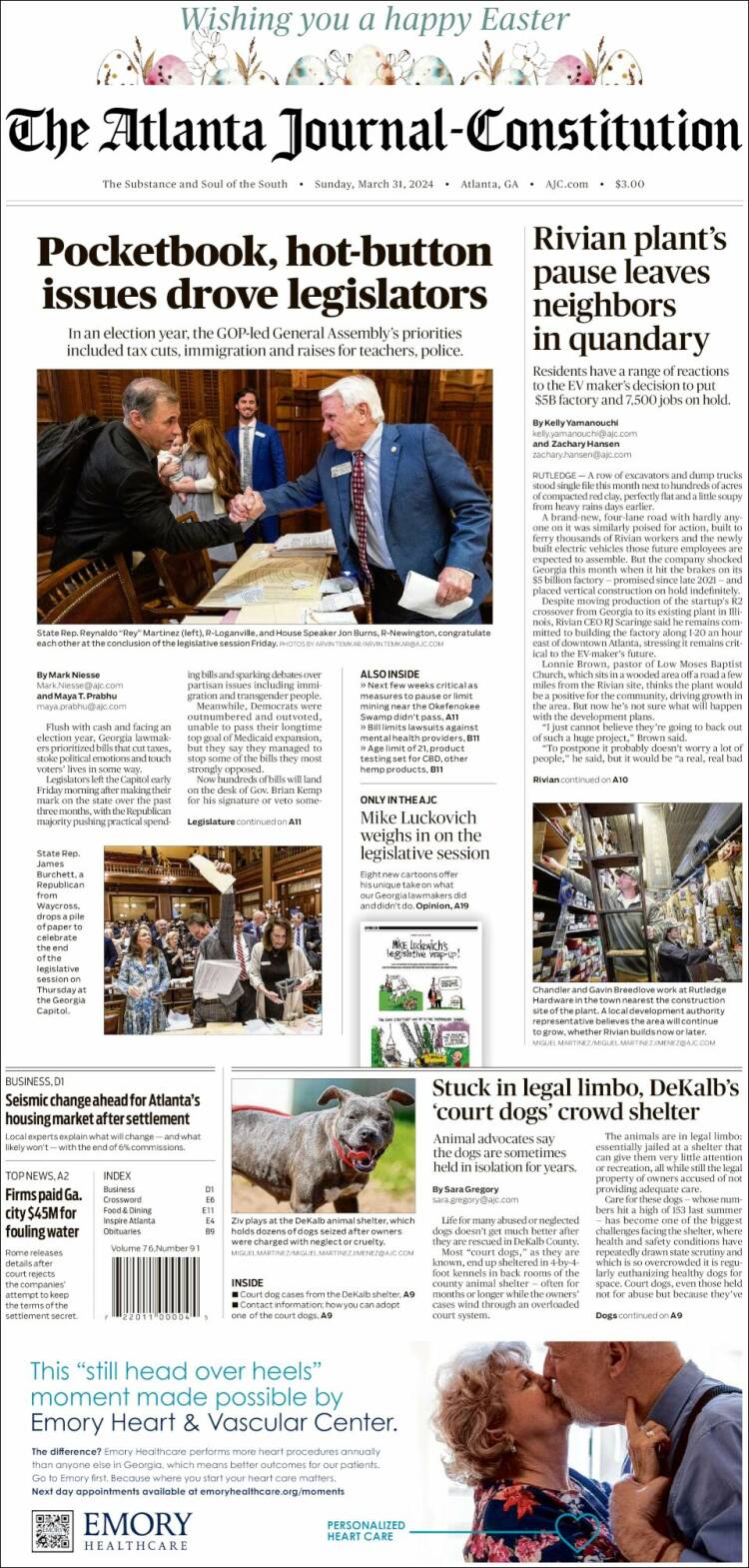 Portada de The Atlanta Journal-Constitution (USA)