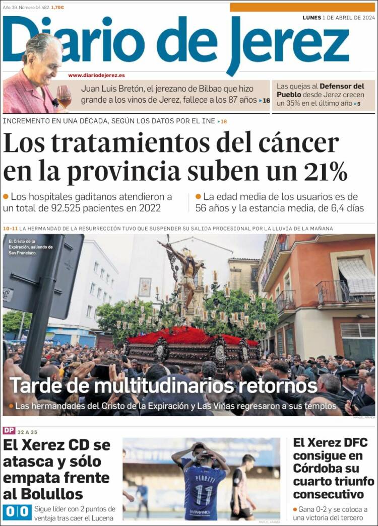 Portada de Diario de Jerez (Espa&ntilde;a)