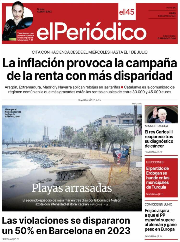 Portada de El Periódico (España)