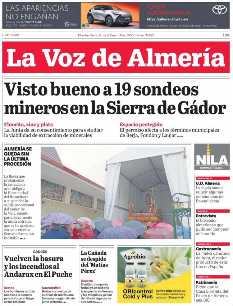 Portada de La Voz de Almería (Espa&ntilde;a)