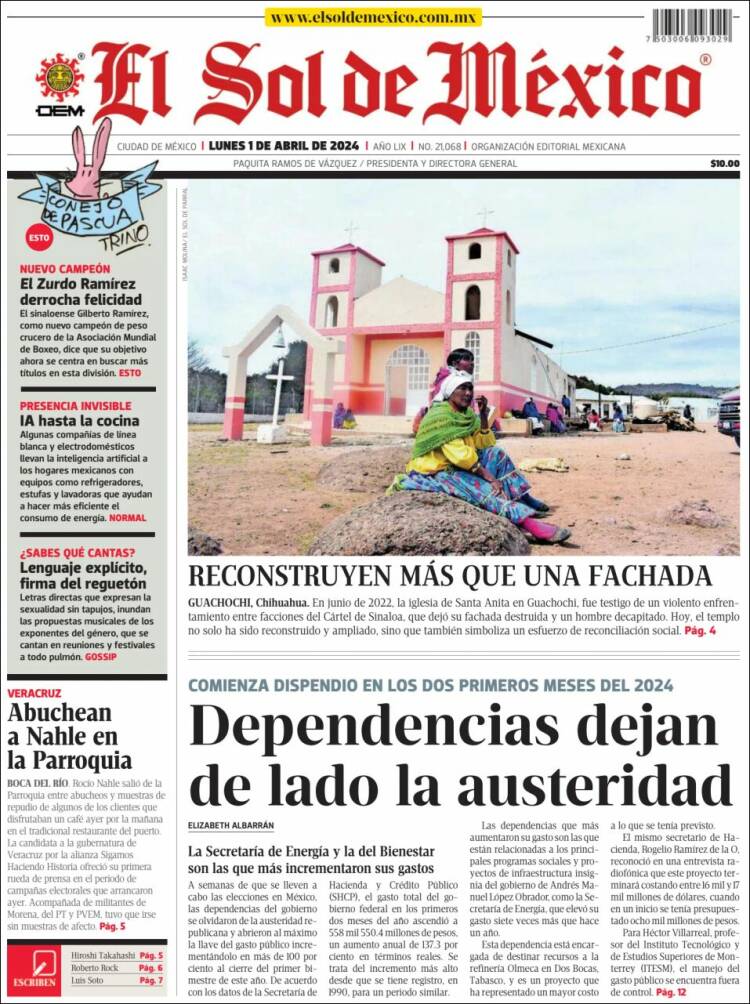 Portada de El Sol de México (M&eacute;xico)