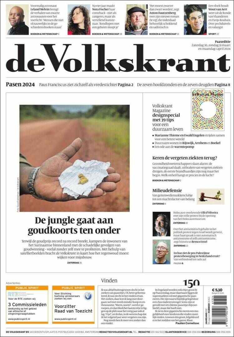 Portada de De Volkskrant (Pa&iacute;ses Bajos)