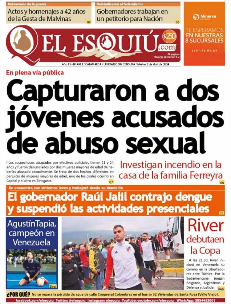 Portada de El Esquiu (Argentina)