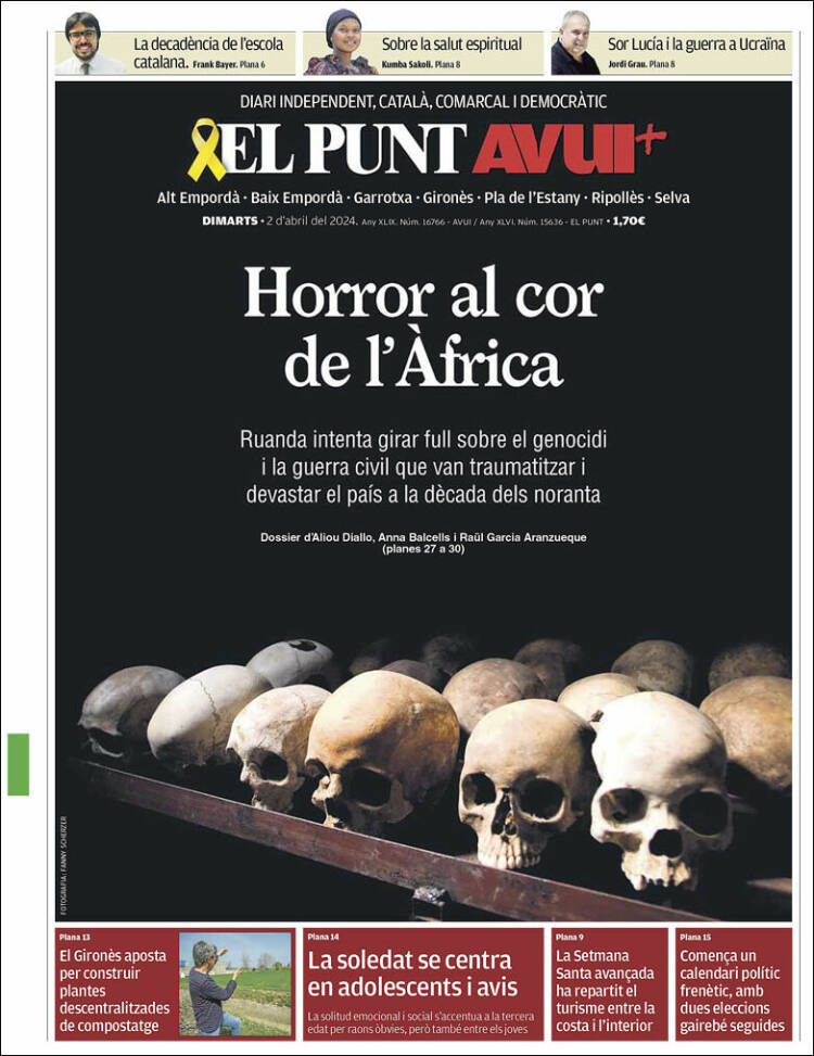 Portada de El Punt Avui - Girona (España)