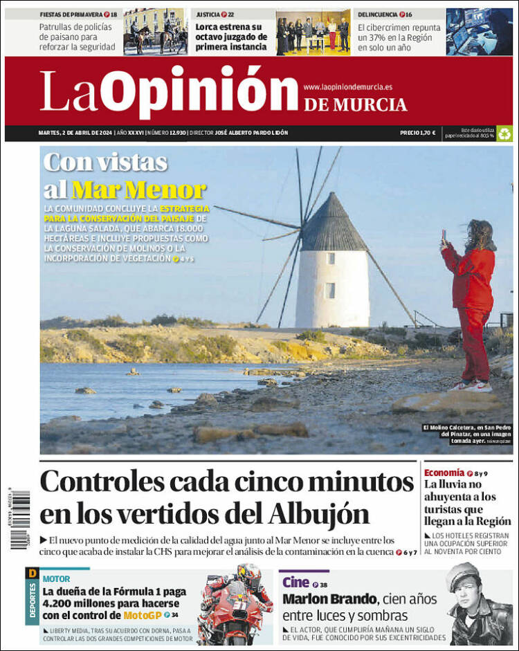 Portada de La Opinión de Murcia (España)