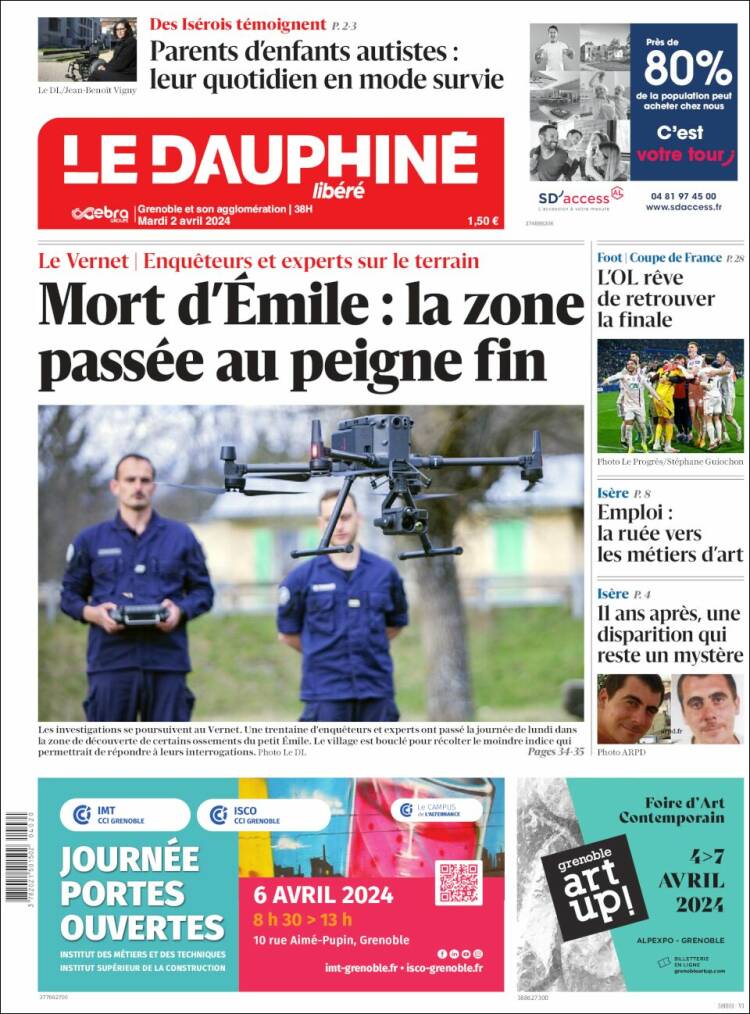 Portada de Le Dauphiné Libéré (Francia)