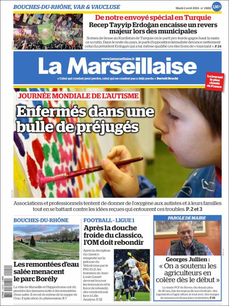 Portada de La Marseillaise (Francia)