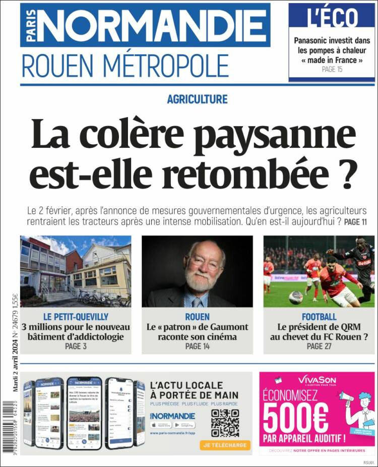 Portada de Paris Normandie (Francia)