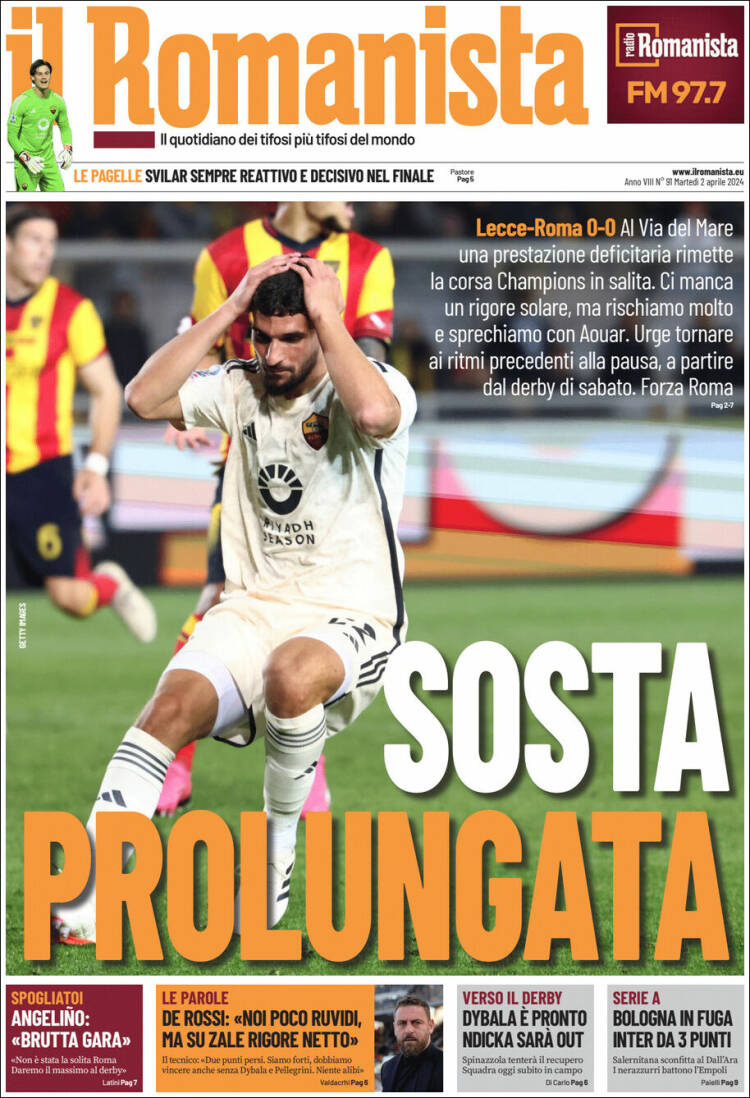 Portada de Romanista (Italia)