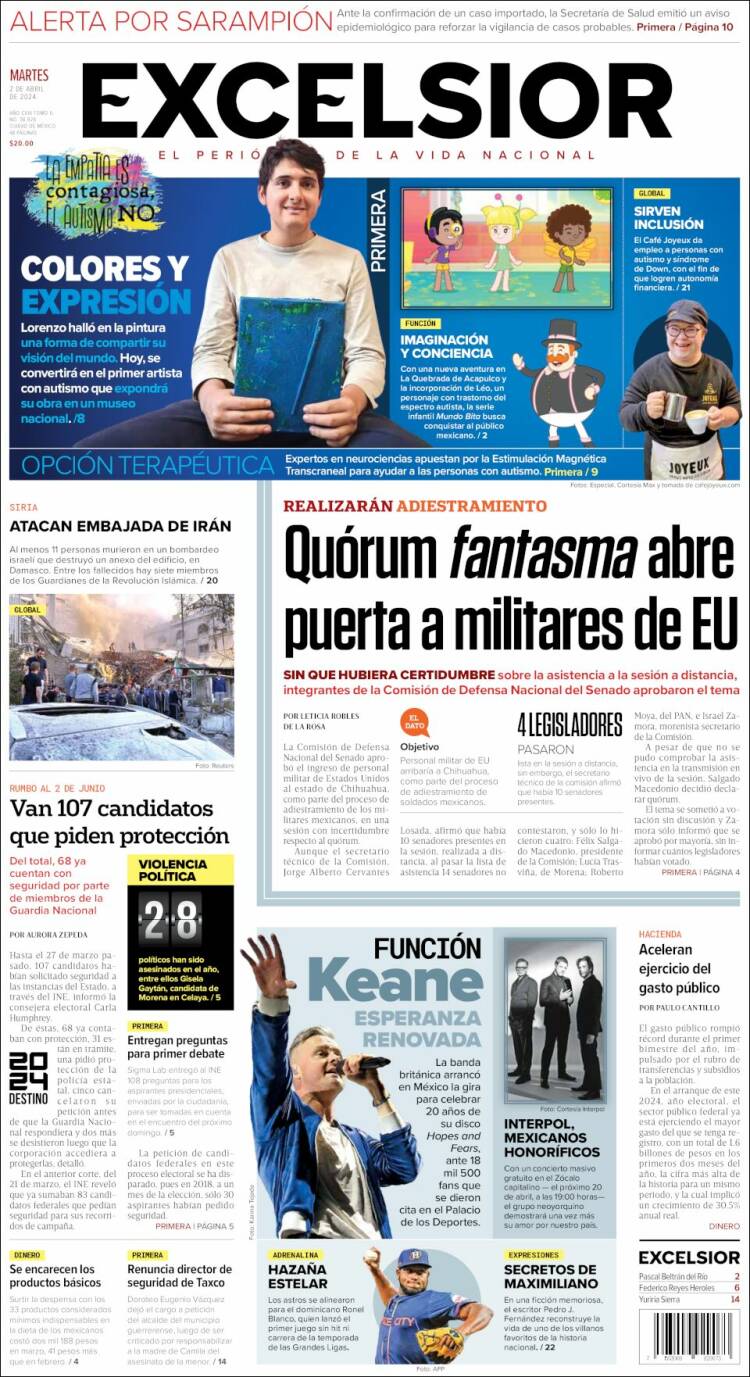 Portada de Excelsior (M&eacute;xico)