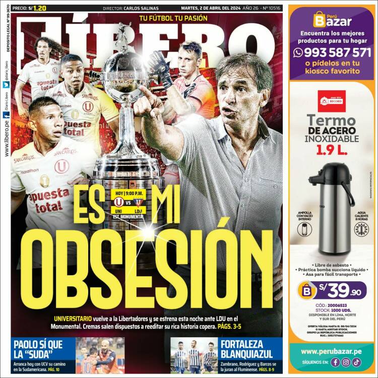 Portada de Líbero (Perú)