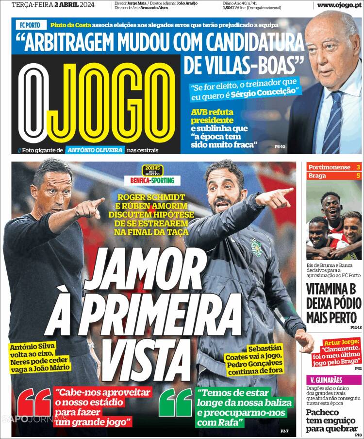 Portada de O Jogo (Portugal)
