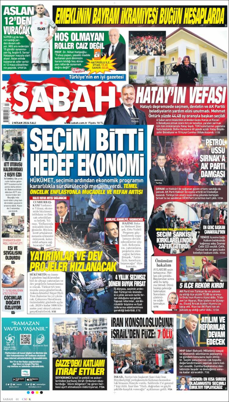 Portada de Sabah (Turqu&iacute;a)