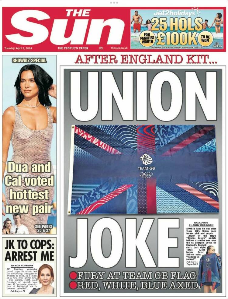 Portada de The Sun (Reino Unido)