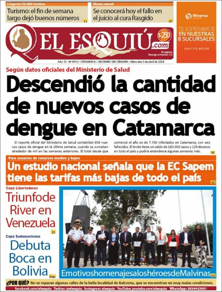 Portada de El Esquiu (Argentina)