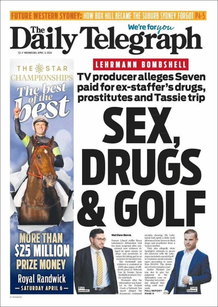 Portada de The Daily Telegraph (Australia)