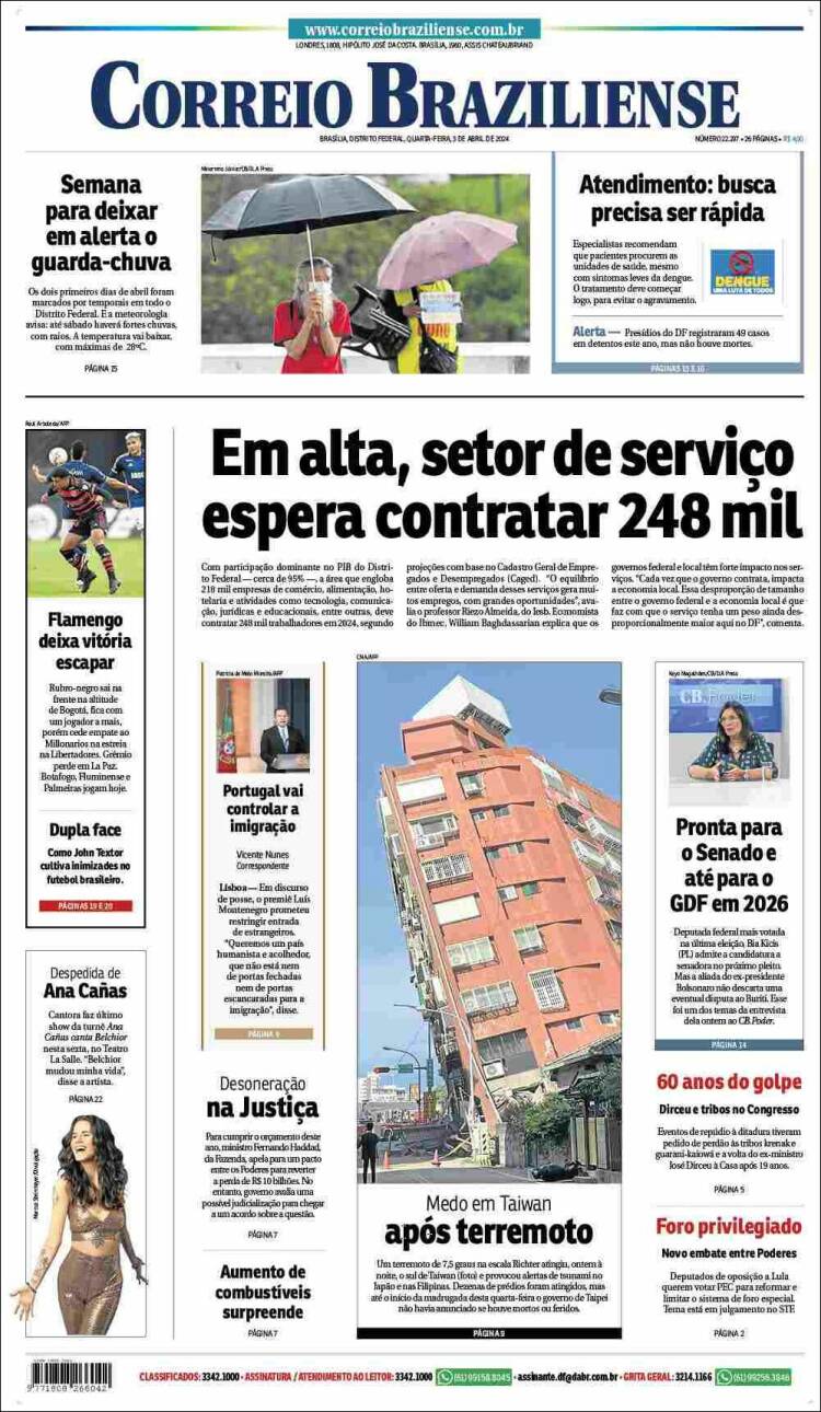 Portada de Correio Braziliense (Brasil)