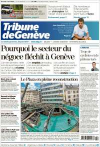 Portada de La Tribune de Genève (Suiza)