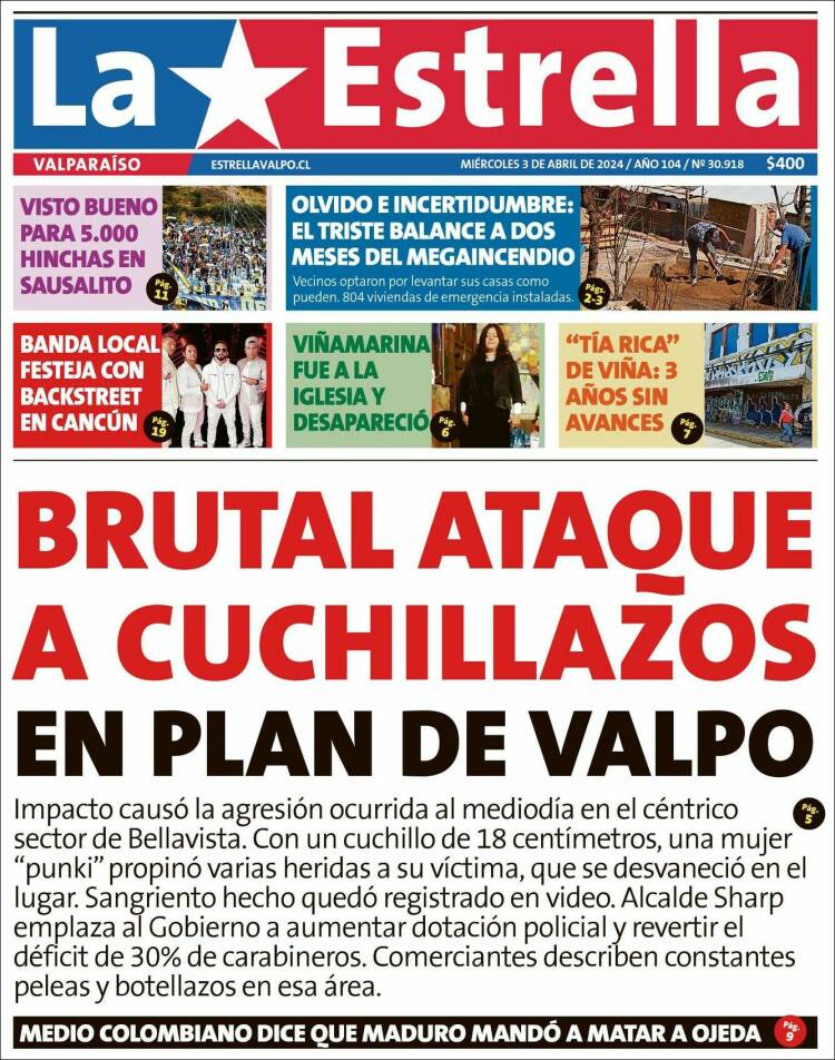 Portada de Estrella de Valparaiso (Chile)