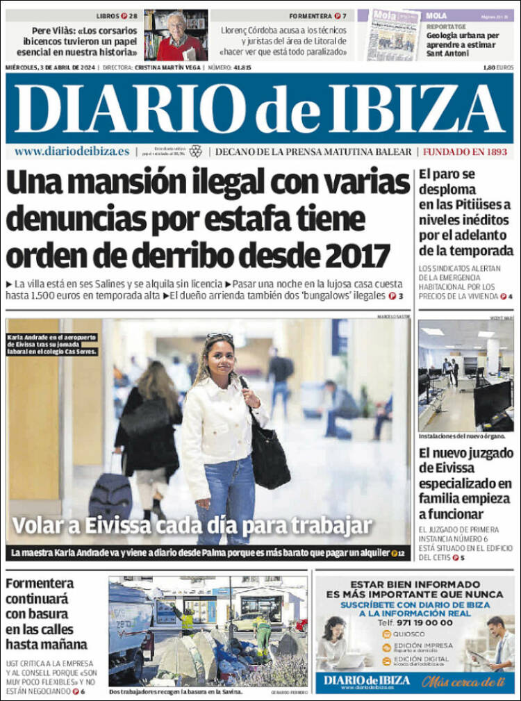 Portada de Diario de Ibiza (España)