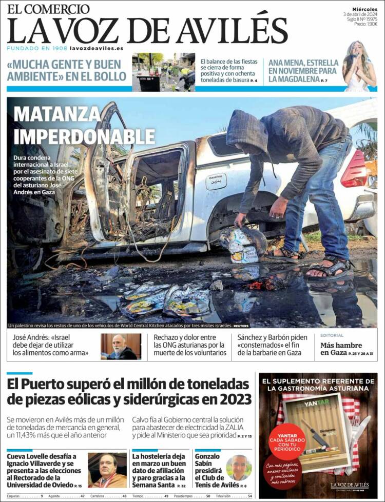 Portada de El Comercio - Avilés (España)