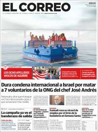 Portada de El Correo (España)