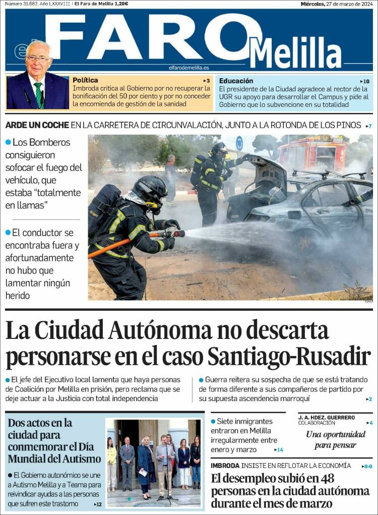 Portada de El Faro de Melilla (España)