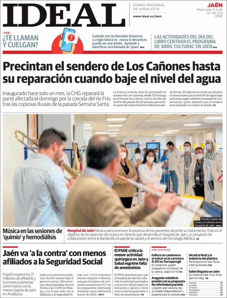 Portada de El Ideal de Jaén (España)