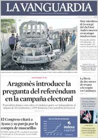 Portada de La Vanguardia (España)