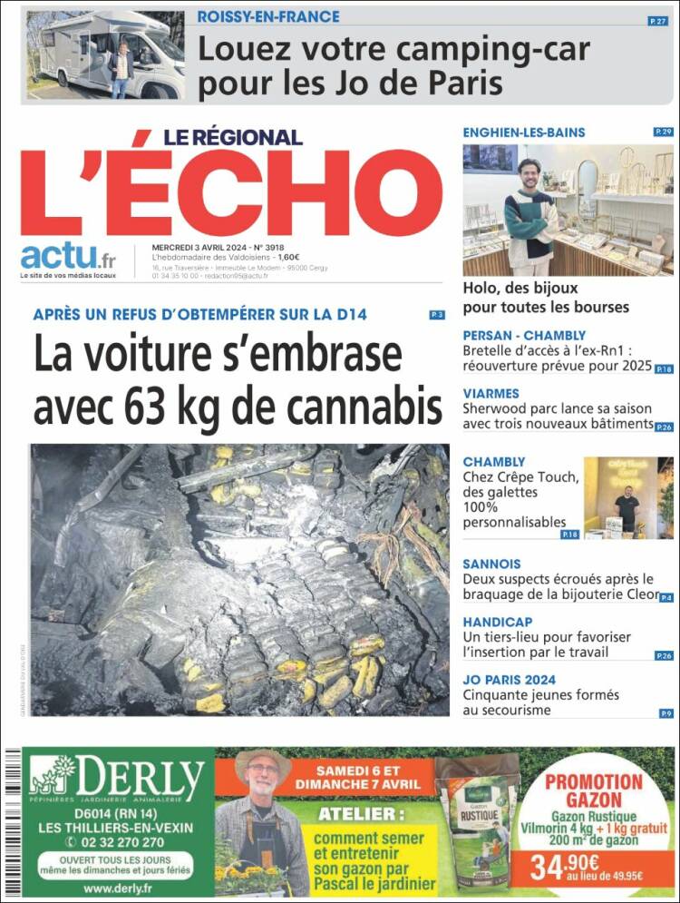 Portada de L'Echo de la Haute-Vienne (Francia)