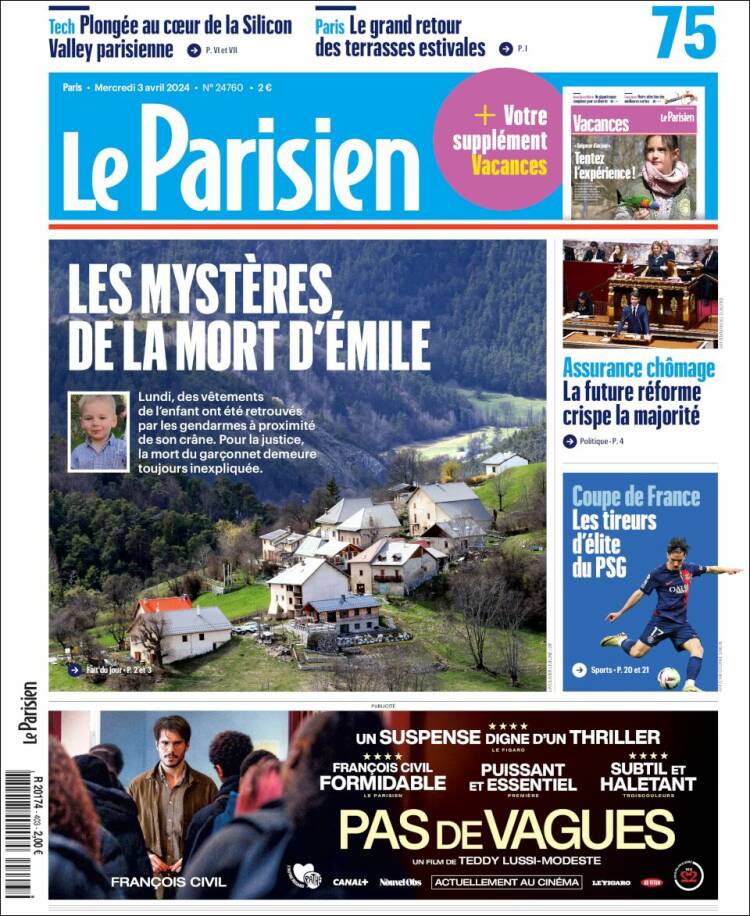 Portada de Le Parisien (Francia)