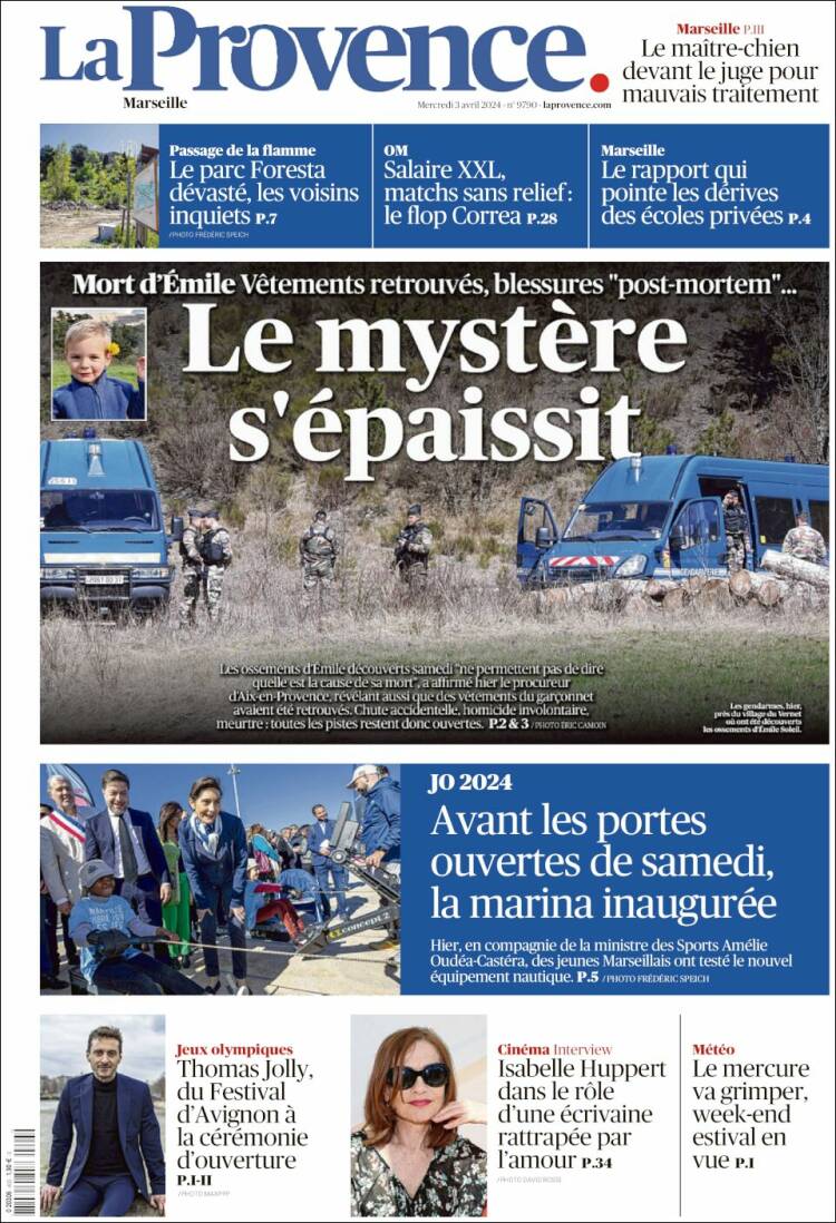 Portada de La Provence (Francia)